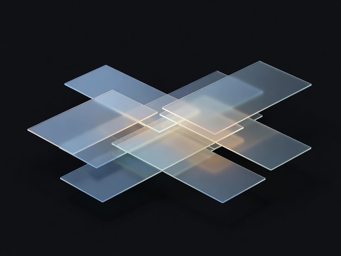 Intersecting semi-transparent planes representing structural alignment and valuation thresholds in acquisitions